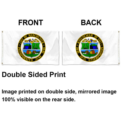 City of Manchester (New Hampshire, USA) Flag: 3x5ft Man Cave American New Hampshire Industrial-Agricultural Diverse Style Decor Banner