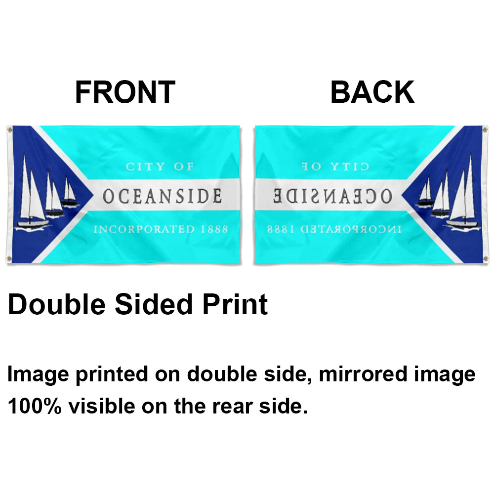 City of Oceanside (California, USA) Flag: 3x5ft Man Cave American California Coastal Sail Shadow Style Decor Banner