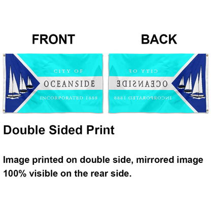 City of Oceanside (California, USA) Flag: 3x5ft Man Cave American California Coastal Sail Shadow Style Decor Banner