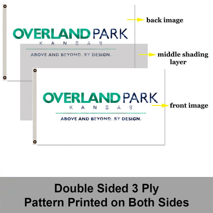 City of Overland Park (Kansas, USA) Flag: 3x5ft Man Cave American Kansas Modern Design Style Decor Banner