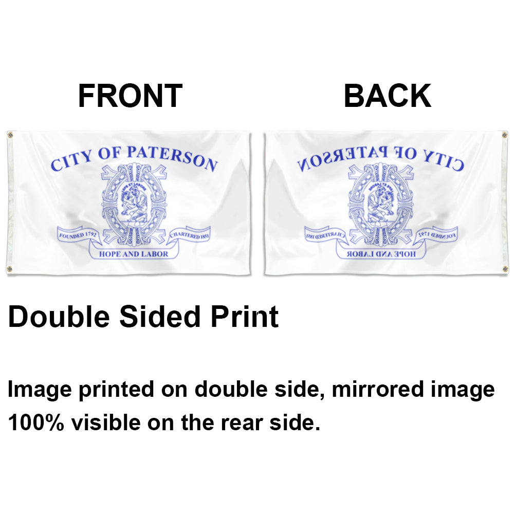 City of Paterson (New Jersey, USA) Flag: 3x5ft Man Cave American New Jersey Industrial Heritage Style Decor Banner