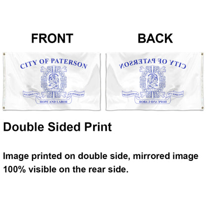 City of Paterson (New Jersey, USA) Flag: 3x5ft Man Cave American New Jersey Industrial Heritage Style Decor Banner