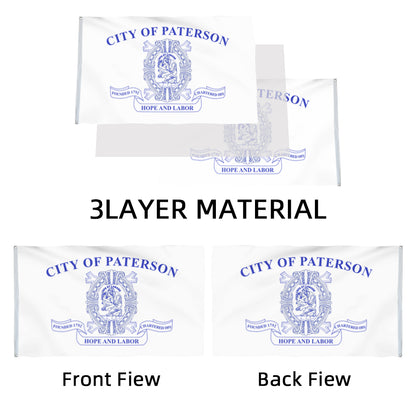 City of Paterson (New Jersey, USA) Flag: 3x5ft Man Cave American New Jersey Industrial Heritage Style Decor Banner
