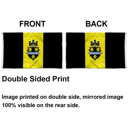 City of Pittsburgh (Pennsylvania, USA) Flag: 3x5ft Man Cave American Pennsylvania Historical Heraldic Style Decor Banner