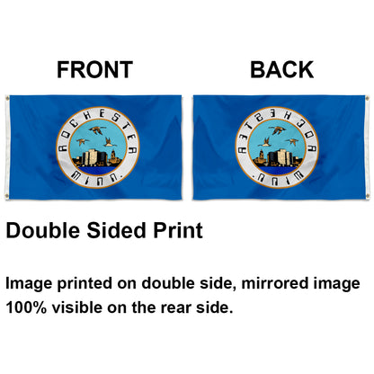 City of Rochester (Minnesota, USA) Flag: 3x5ft Man Cave American Minnesota Urban-Nature Style Decor Banner