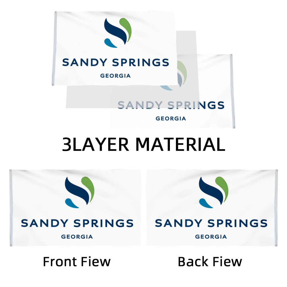 City of Sandy Springs (Georgia, USA) Flag: 3x5ft Man Cave American Georgia Modern Fresh Style Decor Banner