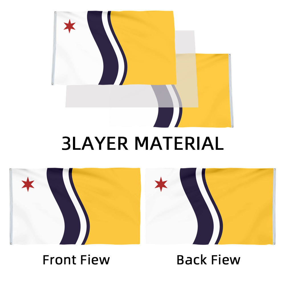 City of South Bend (Indiana, USA) Flag: 3x5ft Man Cave American Indiana Dynamic Regional Style Decor Banner