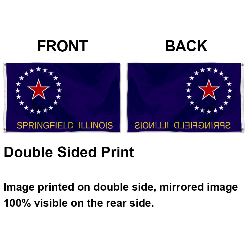 City of Springfield (Illinois, USA) Flag: 3x5ft Man Cave American Illinois Star-Mark Historical Style Decor Banner