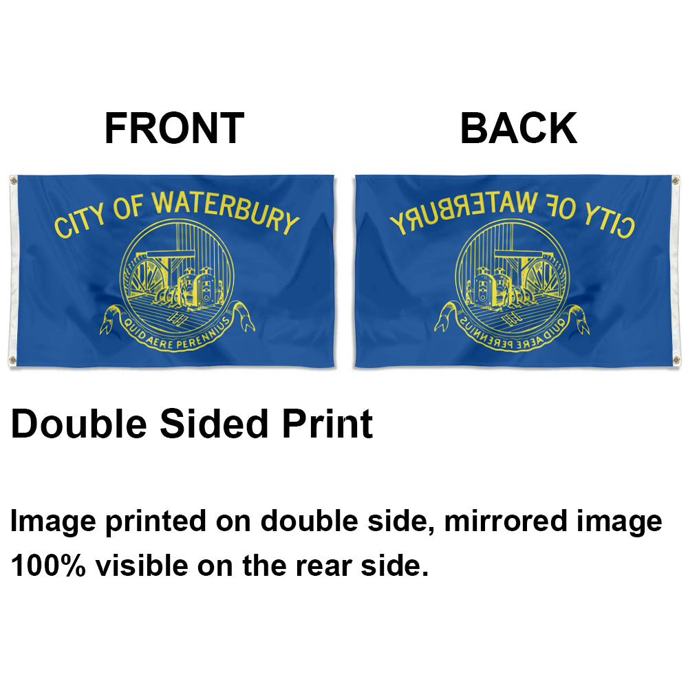 City of Waterbury (Connecticut, USA) Flag: 3x5ft Man Cave American New England Industrial Retro Style Decor Banner