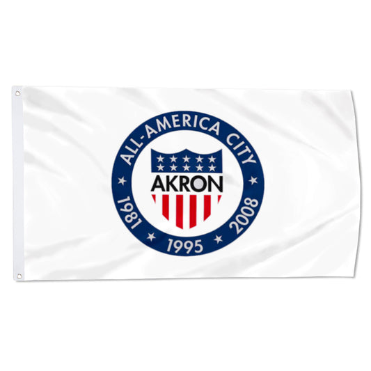 City of Akron flag, Ohio flags 3x5ft banner man cave