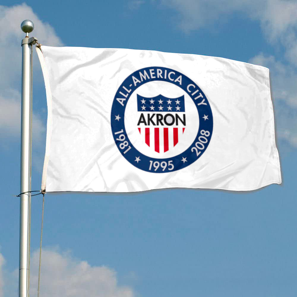 City of Akron flag, Ohio flags 3x5ft banner man cave