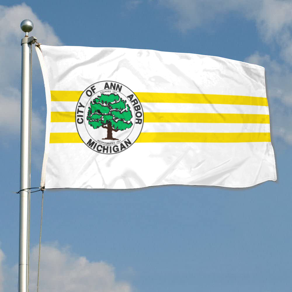 City of Ann Arbor flag, Michigan flags 3x5ft banner man cave