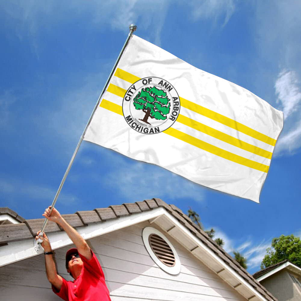 City of Ann Arbor flag, Michigan flags 3x5ft banner man cave