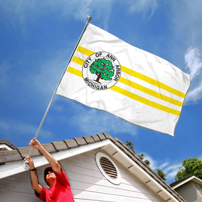 City of Ann Arbor flag, Michigan flags 3x5ft banner man cave