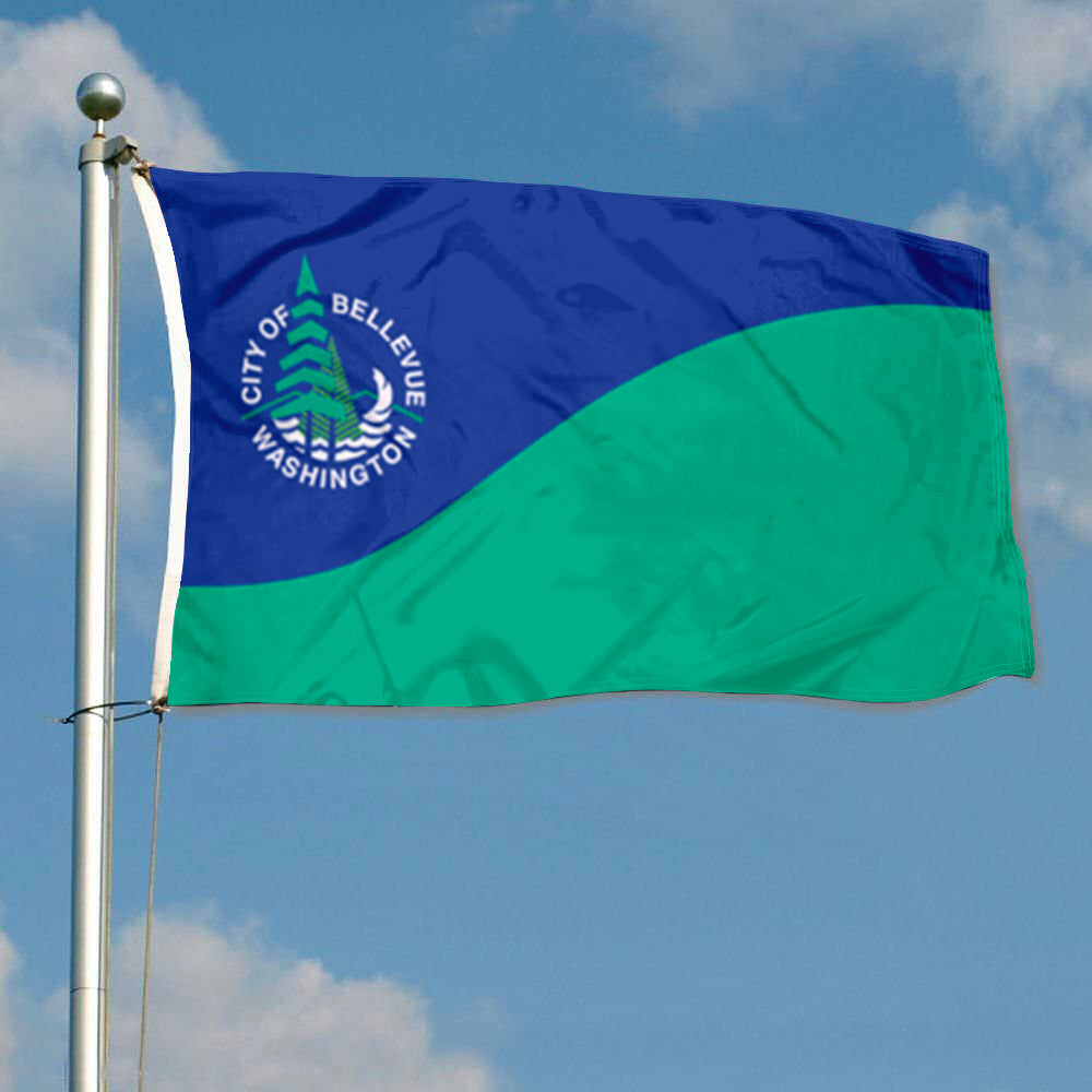 City of Bellevue flag, Washington flags 3x5ft banner man cave