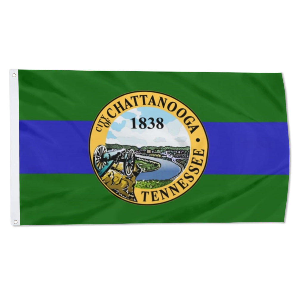 City of Chattanooga (Tennessee, USA) Flag: 3x5ft Man Cave American Tennessee Historical Landscape Style Decor Banner