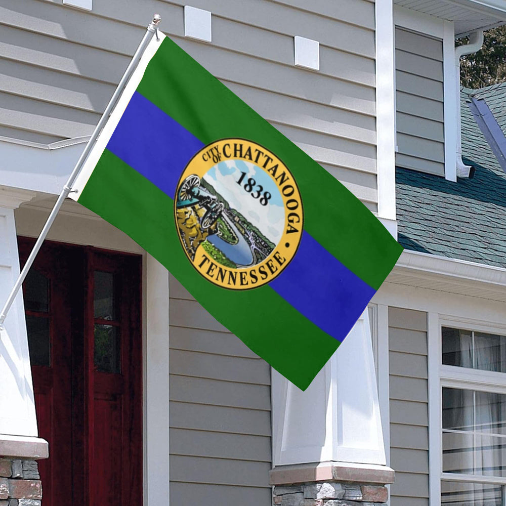 City of Chattanooga (Tennessee, USA) Flag: 3x5ft Man Cave American Tennessee Historical Landscape Style Decor Banner