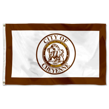 City of Cheyenne (Wyoming, USA) Flag: 3x5ft Man Cave American Wyoming Western Bison Style Decor Banner