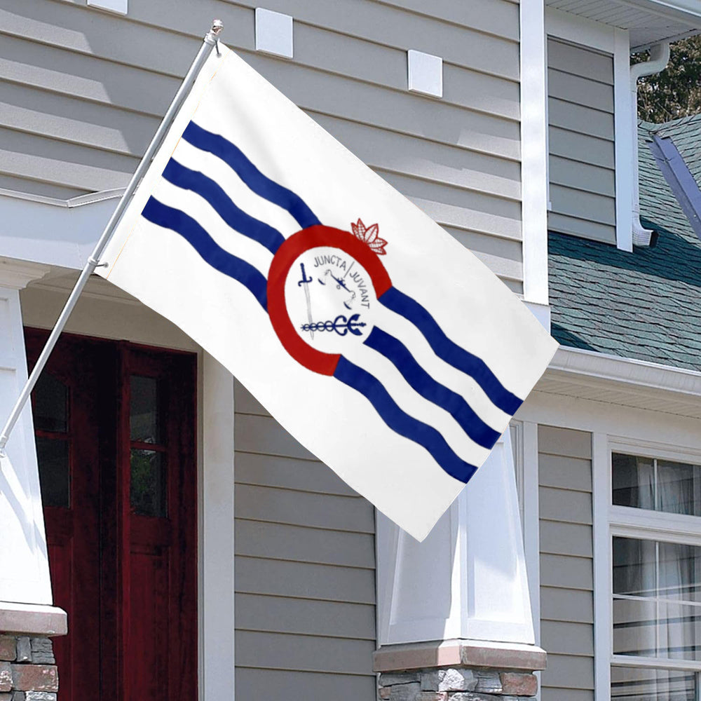 City of Cincinnati (Ohio, USA) Flag: 3x5ft Man Cave American Ohio City Emblem Style Decor Banner 中文核心亮点