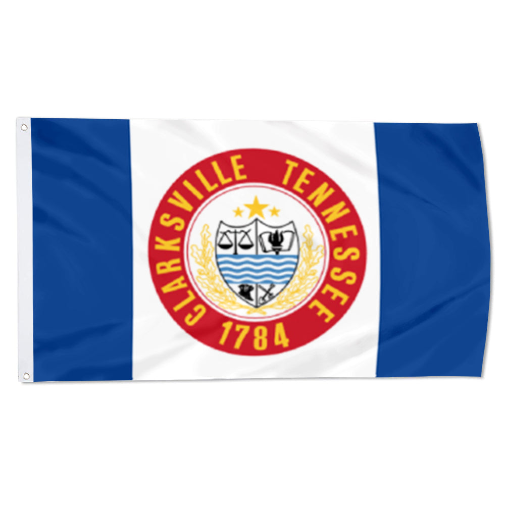 City of Clarksville (Tennessee, USA) Flag: 3x5ft Man Cave American Tennessee Historical Emblem Style Decor Banner
