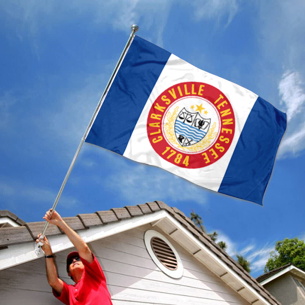 City of Clarksville (Tennessee, USA) Flag: 3x5ft Man Cave American Tennessee Historical Emblem Style Decor Banner