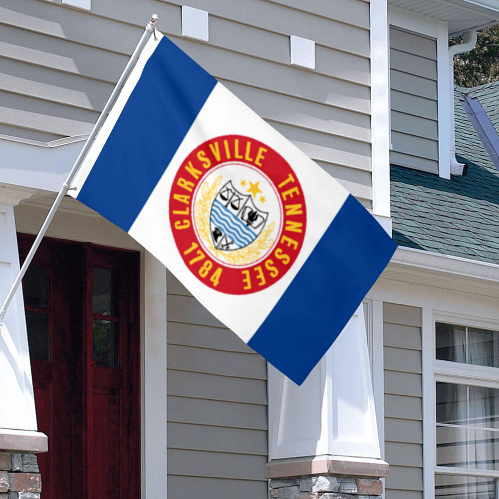 City of Clarksville (Tennessee, USA) Flag: 3x5ft Man Cave American Tennessee Historical Emblem Style Decor Banner