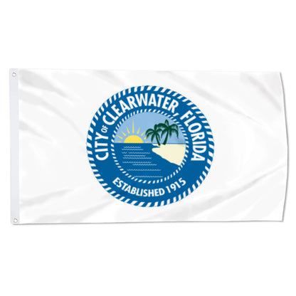 City of Clearwater (Florida, USA) Flag: 3x5ft Man Cave American Florida Coastal Resort Style Decor Banner