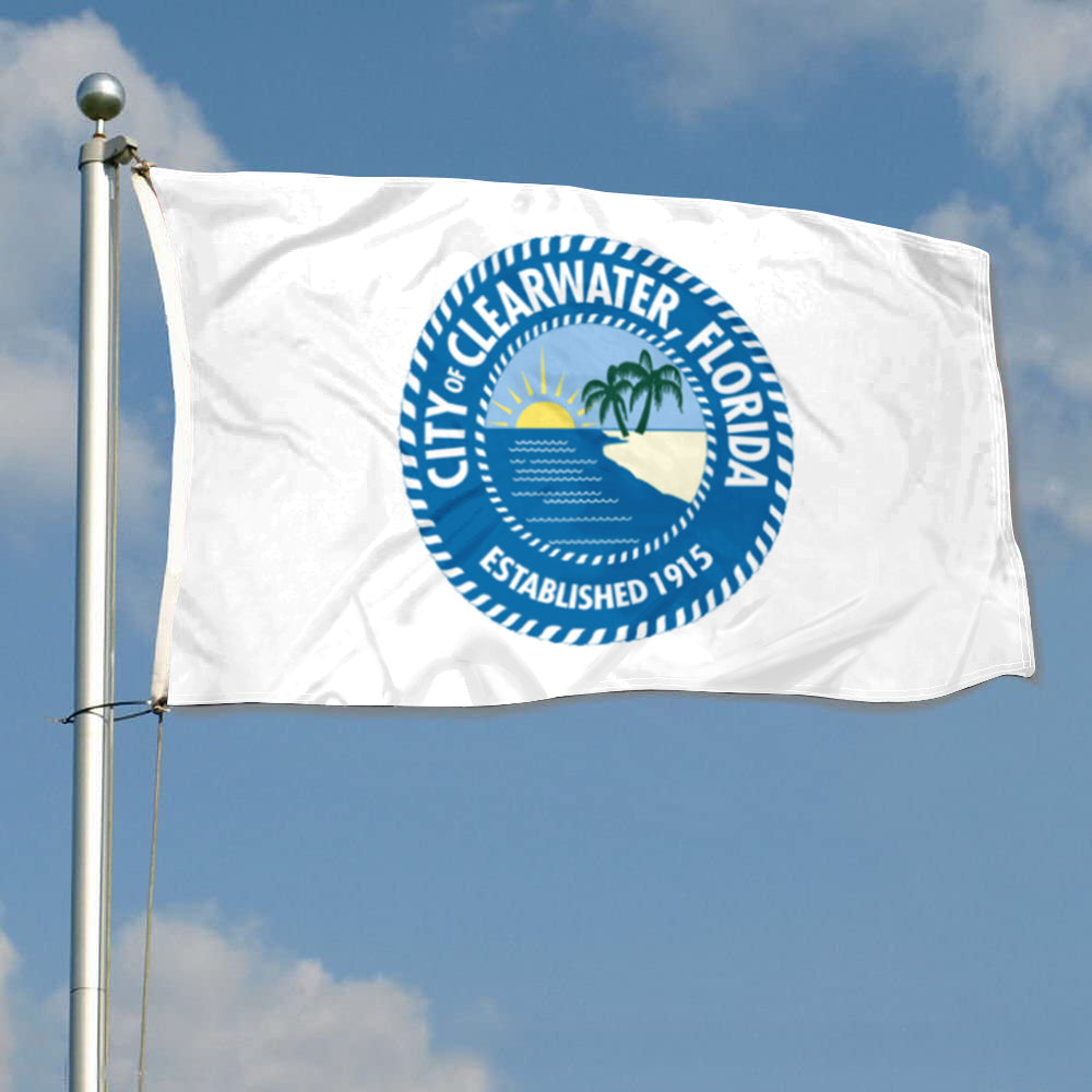 City of Clearwater (Florida, USA) Flag: 3x5ft Man Cave American Florida Coastal Resort Style Decor Banner