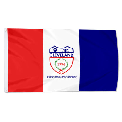 City of Cleveland (Ohio, USA) Flag: 3x5ft Man Cave American Ohio City Emblem Style Decor Banner