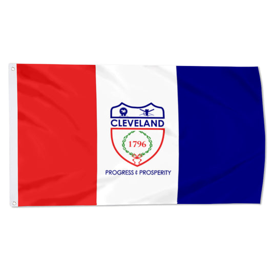 City of Cleveland (Ohio, USA) Flag: 3x5ft Man Cave American Ohio City Emblem Style Decor Banner