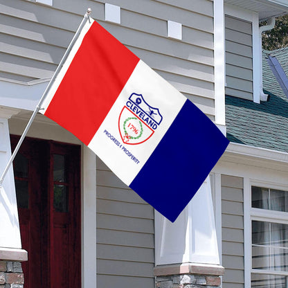 City of Cleveland (Ohio, USA) Flag: 3x5ft Man Cave American Ohio City Emblem Style Decor Banner