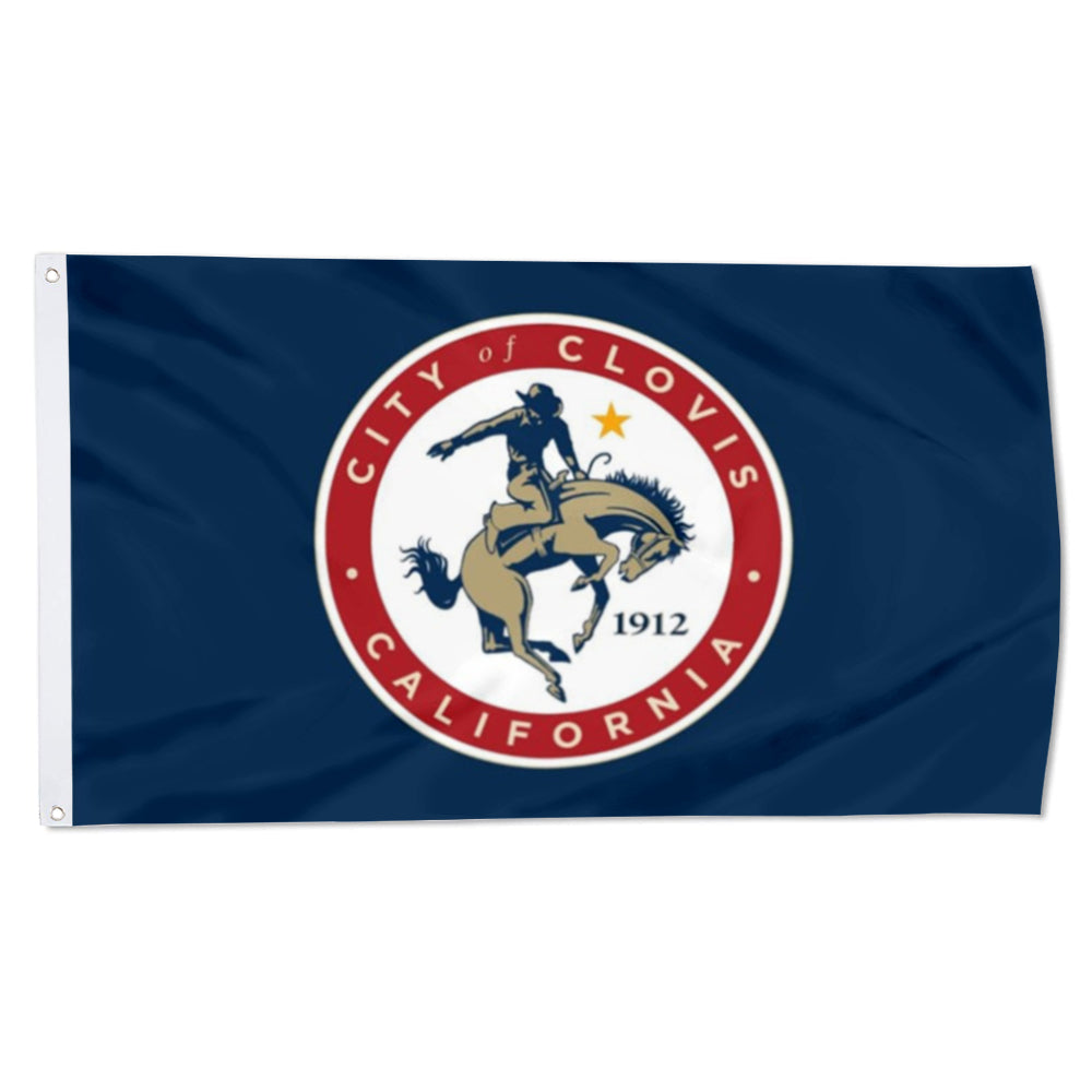 City of Clovis (California, USA) Flag: 3x5ft Man Cave American California Western Cowboy Style Decor Banner