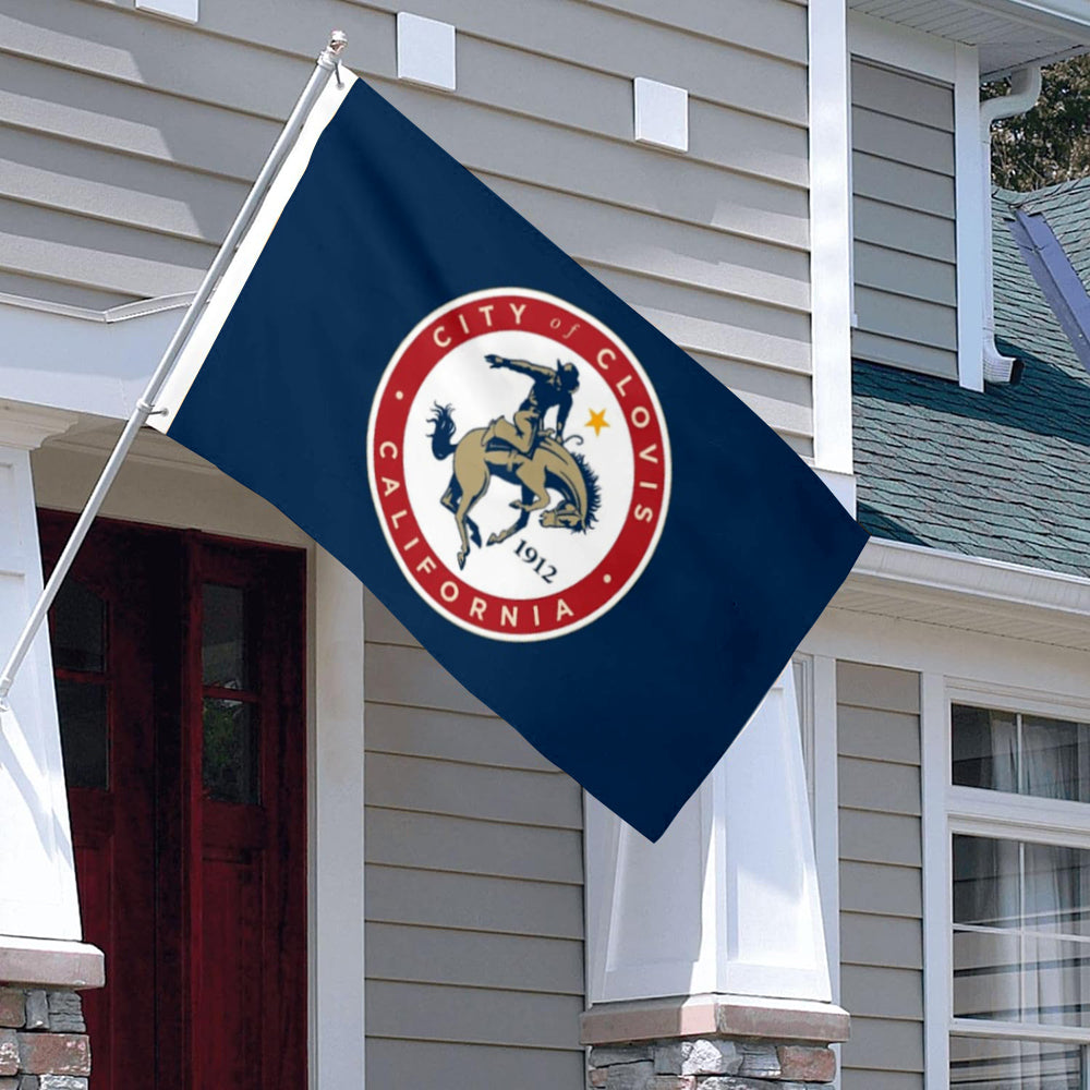 City of Clovis (California, USA) Flag: 3x5ft Man Cave American California Western Cowboy Style Decor Banner