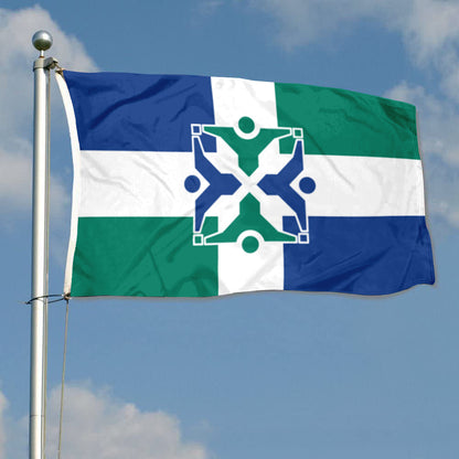 City of Columbia (Missouri, USA) Flag: 3x5ft Man Cave American Missouri Collaborative Geometric Style Decor Banner