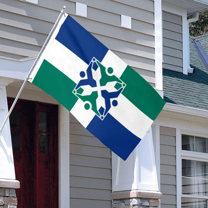 City of Columbia (Missouri, USA) Flag: 3x5ft Man Cave American Missouri Collaborative Geometric Style Decor Banner