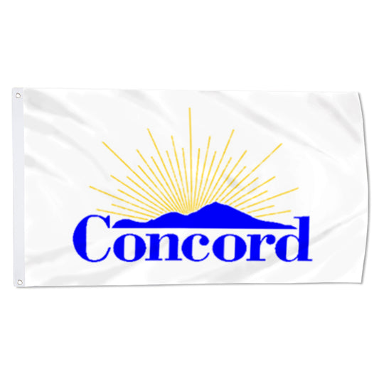 City of Concord (California, USA) Flag: 3x5ft Man Cave American California Sun & Mountain View Style Decor Banner