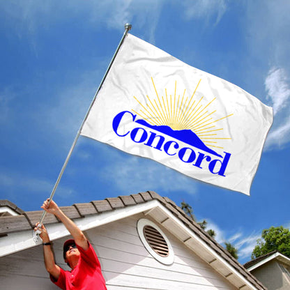 City of Concord (California, USA) Flag: 3x5ft Man Cave American California Sun & Mountain View Style Decor Banner