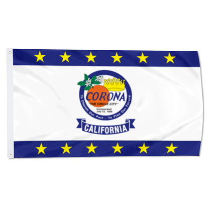 City of Corona (California, USA) Flag: 3x5ft Man Cave American California Circle City Style Decor Banner