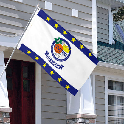 City of Corona (California, USA) Flag: 3x5ft Man Cave American California Circle City Style Decor Banner