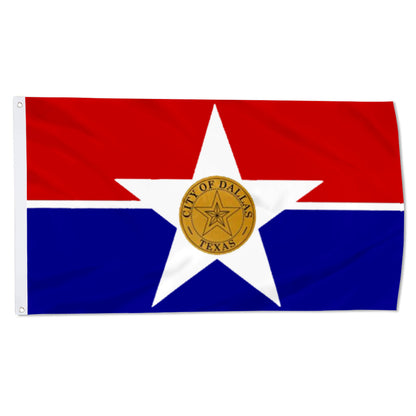 City of Dallas (Texas, USA) Flag: 3x5ft Man Cave American Texas City Star Logo Style Decor Banner