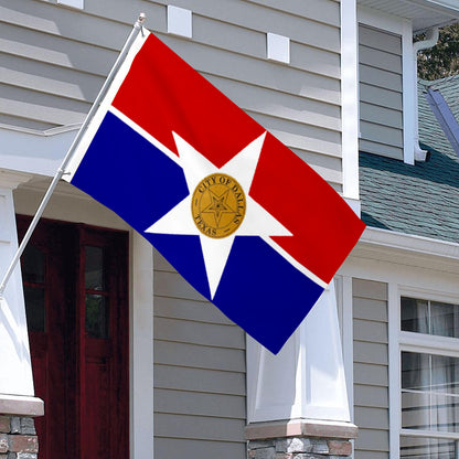 City of Dallas (Texas, USA) Flag: 3x5ft Man Cave American Texas City Star Logo Style Decor Banner