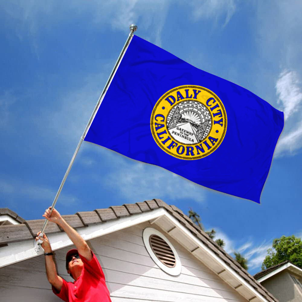 City of Daly City (California, USA) Flag: 3x5ft Man Cave American California Peninsula Gateway Style Decor Banner