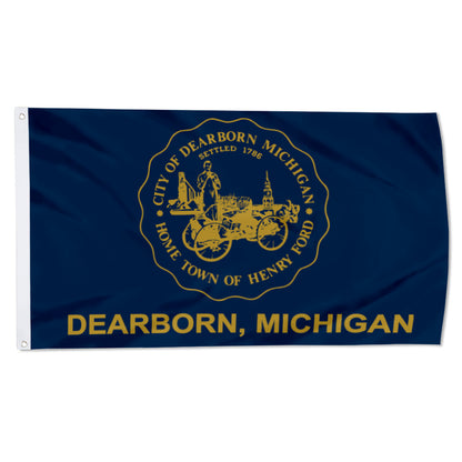 City of Dearborn (Michigan, USA) Flag: 3x5ft Man Cave American Michigan Industrial Memorial Style Decor Banner