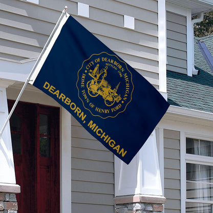City of Dearborn (Michigan, USA) Flag: 3x5ft Man Cave American Michigan Industrial Memorial Style Decor Banner
