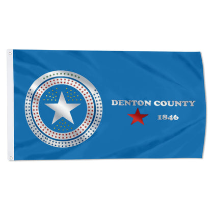 City of Denton (Texas, USA) Flag: 3x5ft Man Cave American Texas County City Logo Style Decor Banner