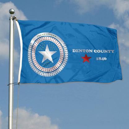 City of Denton (Texas, USA) Flag: 3x5ft Man Cave American Texas County City Logo Style Decor Banner