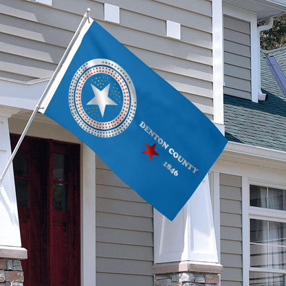 City of Denton (Texas, USA) Flag: 3x5ft Man Cave American Texas County City Logo Style Decor Banner