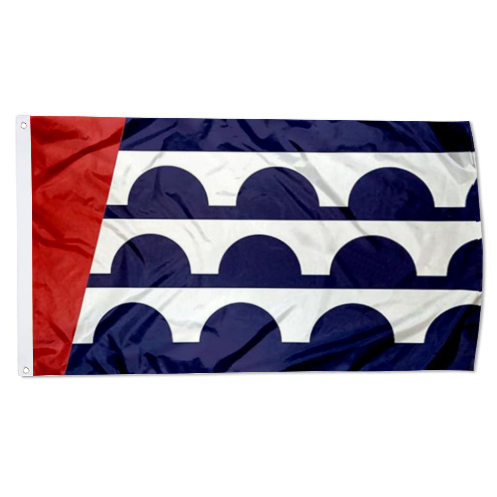City of Des Moines (Iowa, USA) Flag: 3x5ft Man Cave American Iowa Modern Geometric Art Style Decor Banner