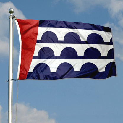 City of Des Moines (Iowa, USA) Flag: 3x5ft Man Cave American Iowa Modern Geometric Art Style Decor Banner