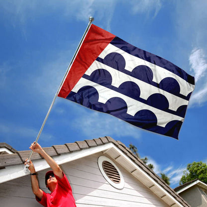 City of Des Moines (Iowa, USA) Flag: 3x5ft Man Cave American Iowa Modern Geometric Art Style Decor Banner